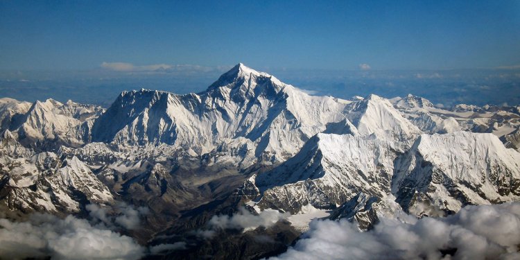 Aerial photo of Mt Everest