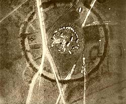 black and white aerial image of stonehenge