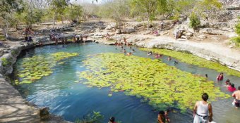 cenote-xlacah Dzibilchaltun damages in Yucatan
