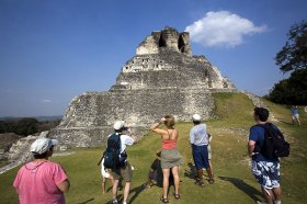 Xunantunich Mayan damage, Belize